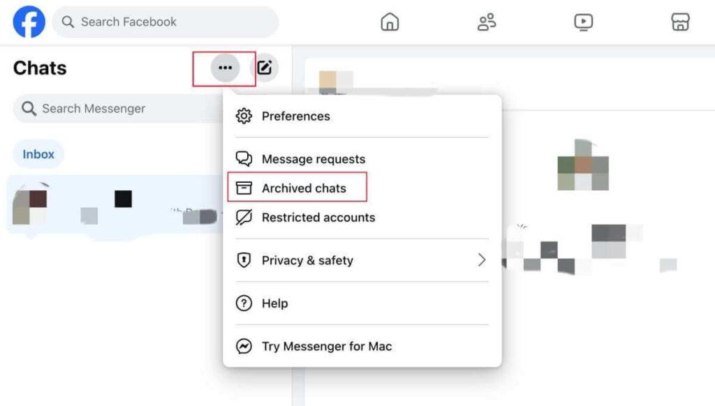 see deleted messages on messenger archived chats