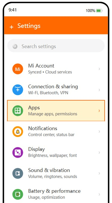 Search Through Settings Menu