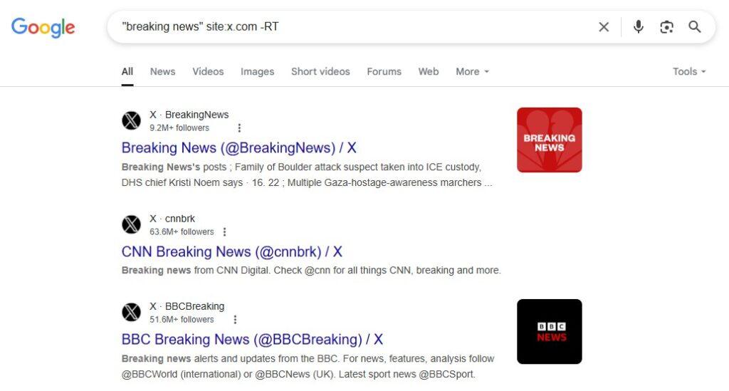 See Twitter Without an Account via Google Search