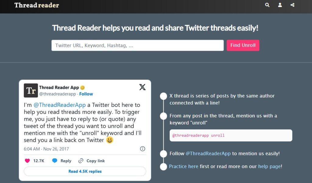 Thread Reader App