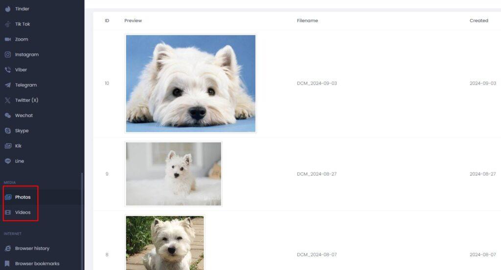 access to photos and videos with umobix