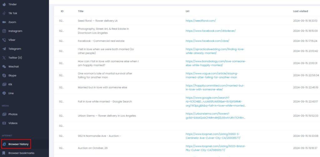 monitor web browsing history with umobix