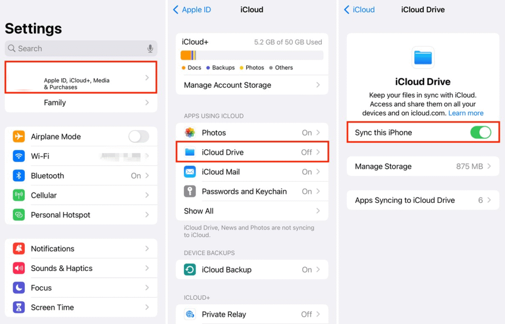 Sincronizar iMessages con iCloud